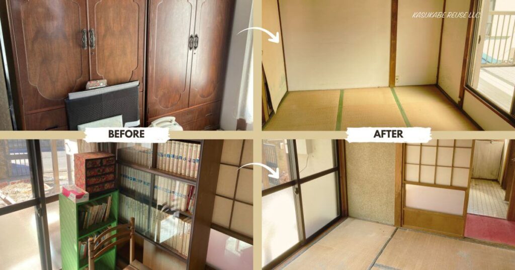 春日部市一ノ割でのリフォーム・売却前に伴う大型家具撤去の作業風景（春日部リユース）